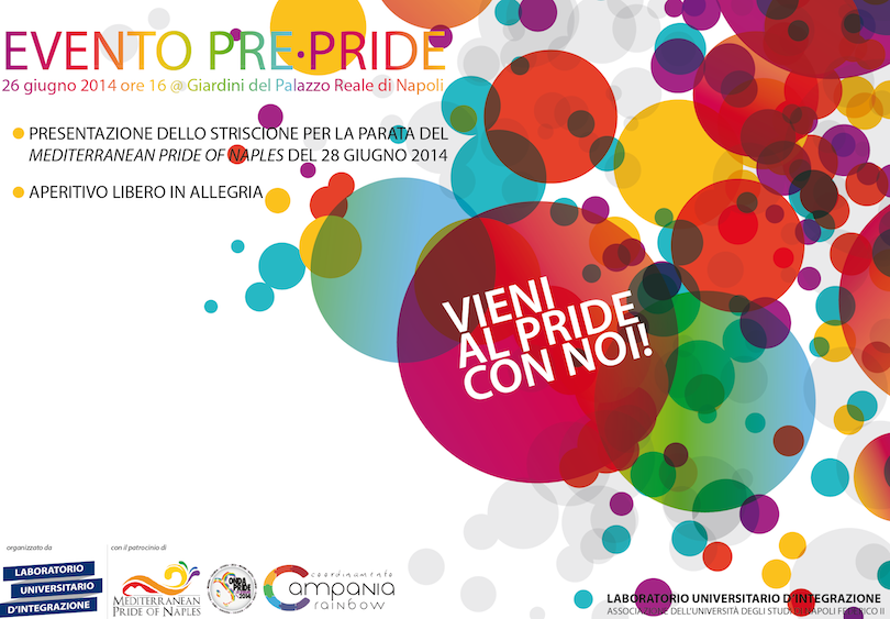 Vieni al pride con noi – Lab. Univ. di Integrazione – 26 Giugno