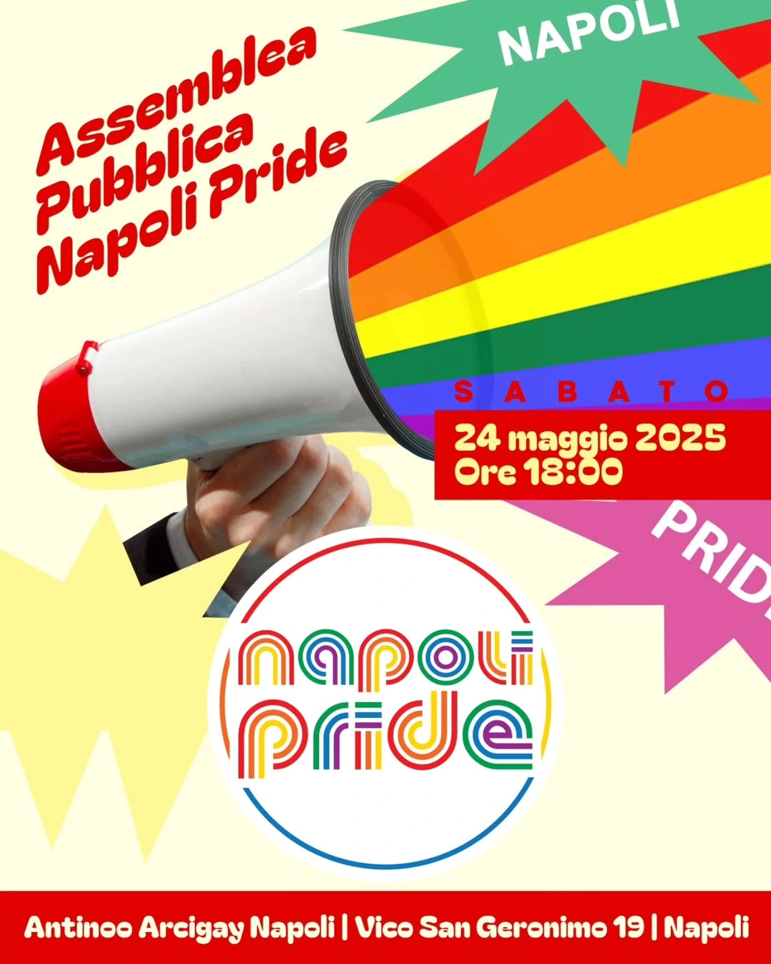 Assemblea pubblica Napoli Pride, 24 maggio ore 18