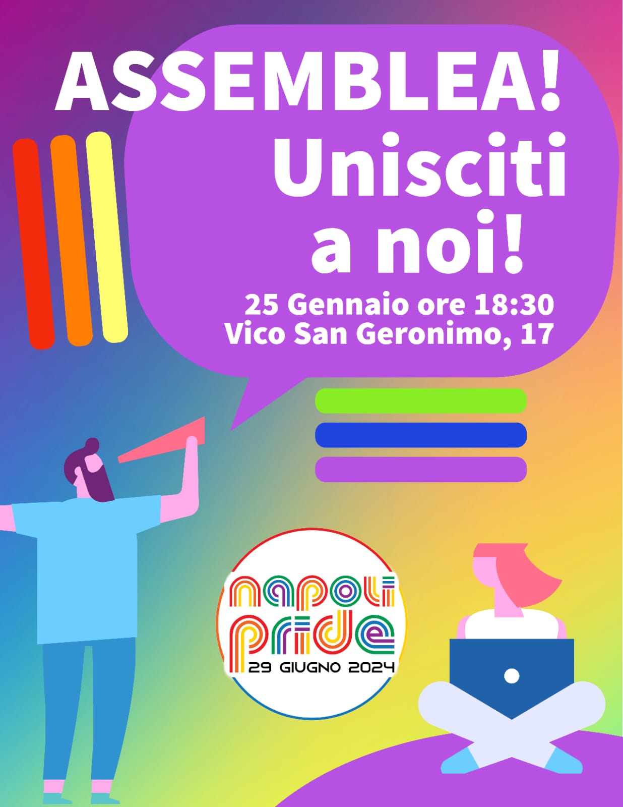 Assemblea cittadina Napoli Pride 2024: 25 gennaio, ore 18:30