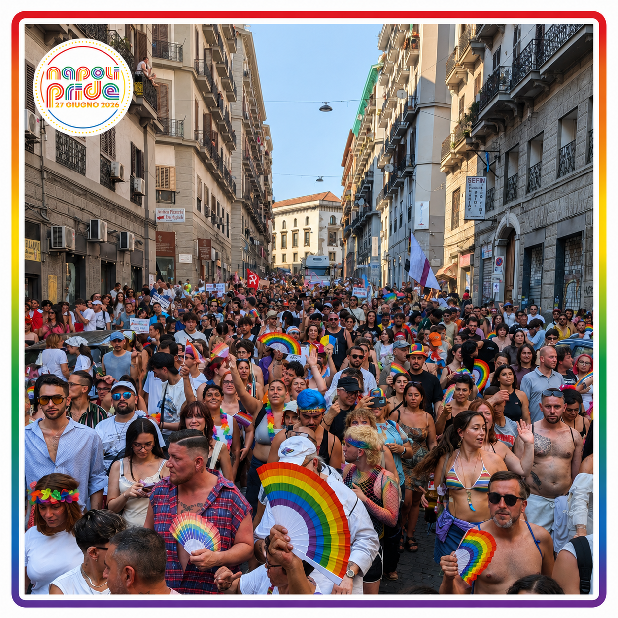 La marea arcobaleno del Napoli Pride: in marcia con Beirut e Odessa contro l’odio e le guerre